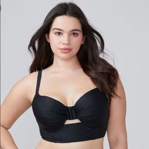 Lane Bryant 44DDD Black Bathing Suit Bikini Top
